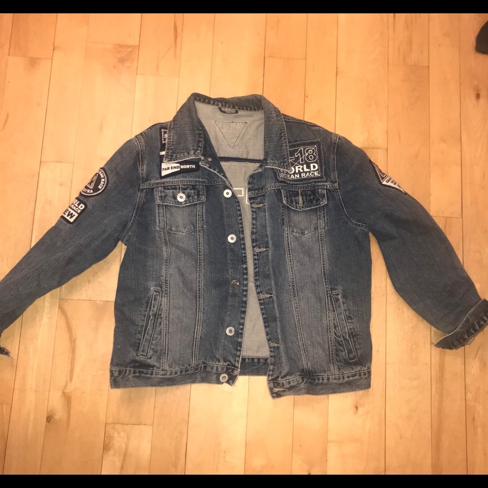 Large Oversized Jean Jacket with Patches
